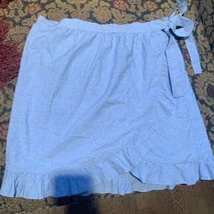 Wrap mini skirt in cotton poplin